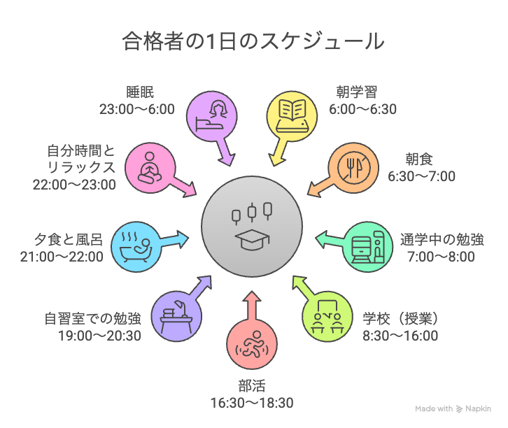タイムスケジュール公開|実際の合格者の1日