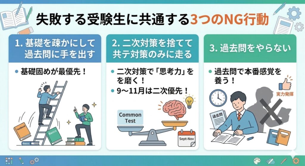 失敗する受験生に共通する3つのNG行動