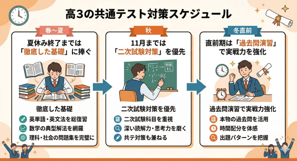 高３の共通テスト対策スケジュール