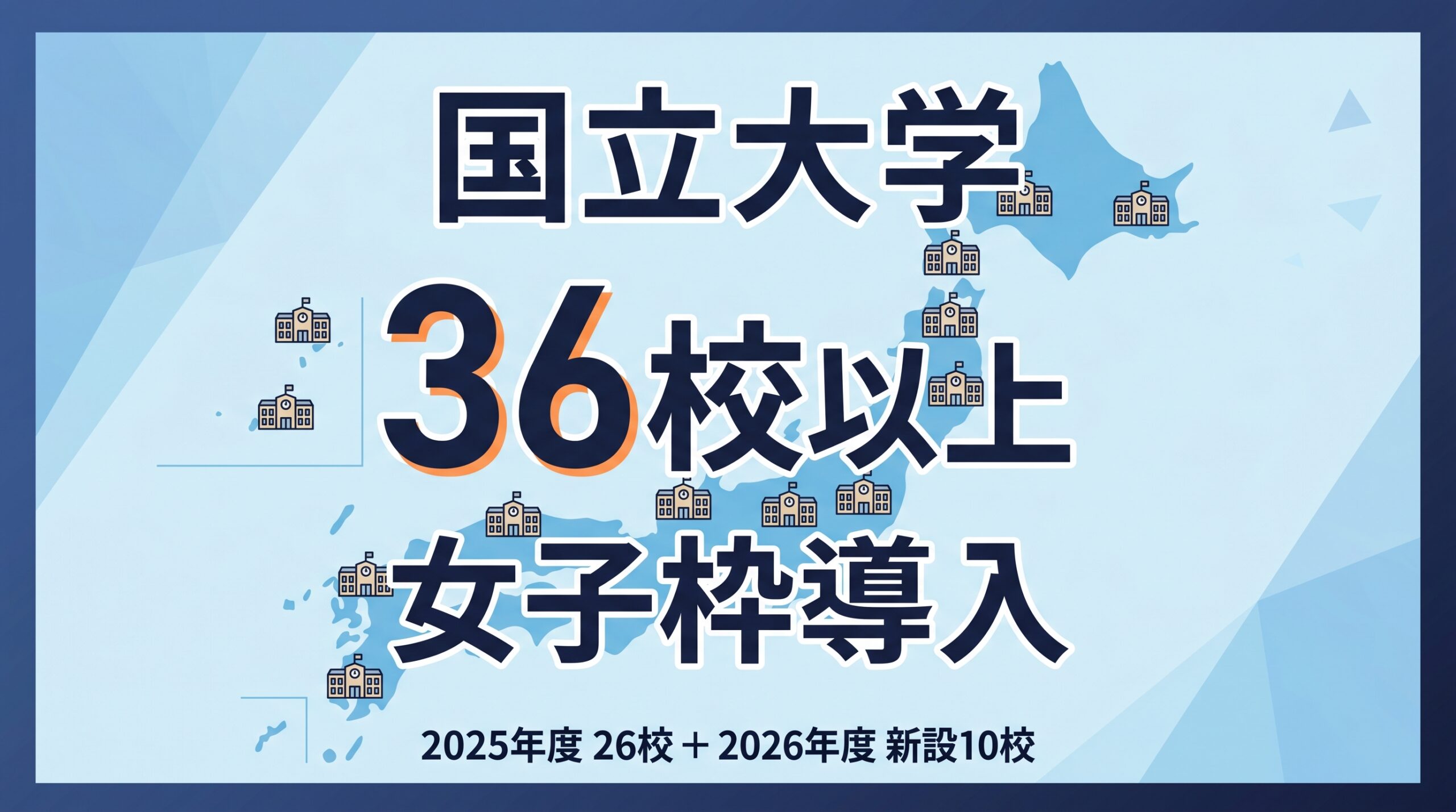 国立大学36校以上が女子枠を導入していることを示すインフォグラフィック
