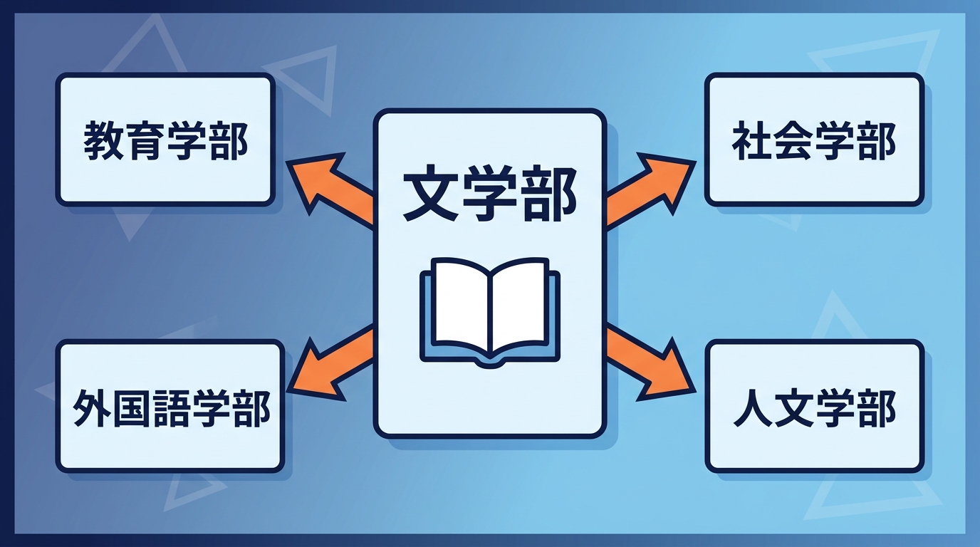 文学部と教育学部・社会学部・外国語学部・人文学部の比較