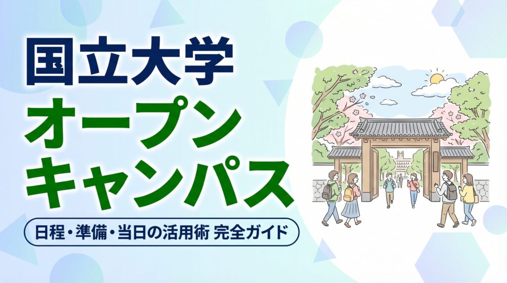 国立大学オープンキャンパス完全ガイド