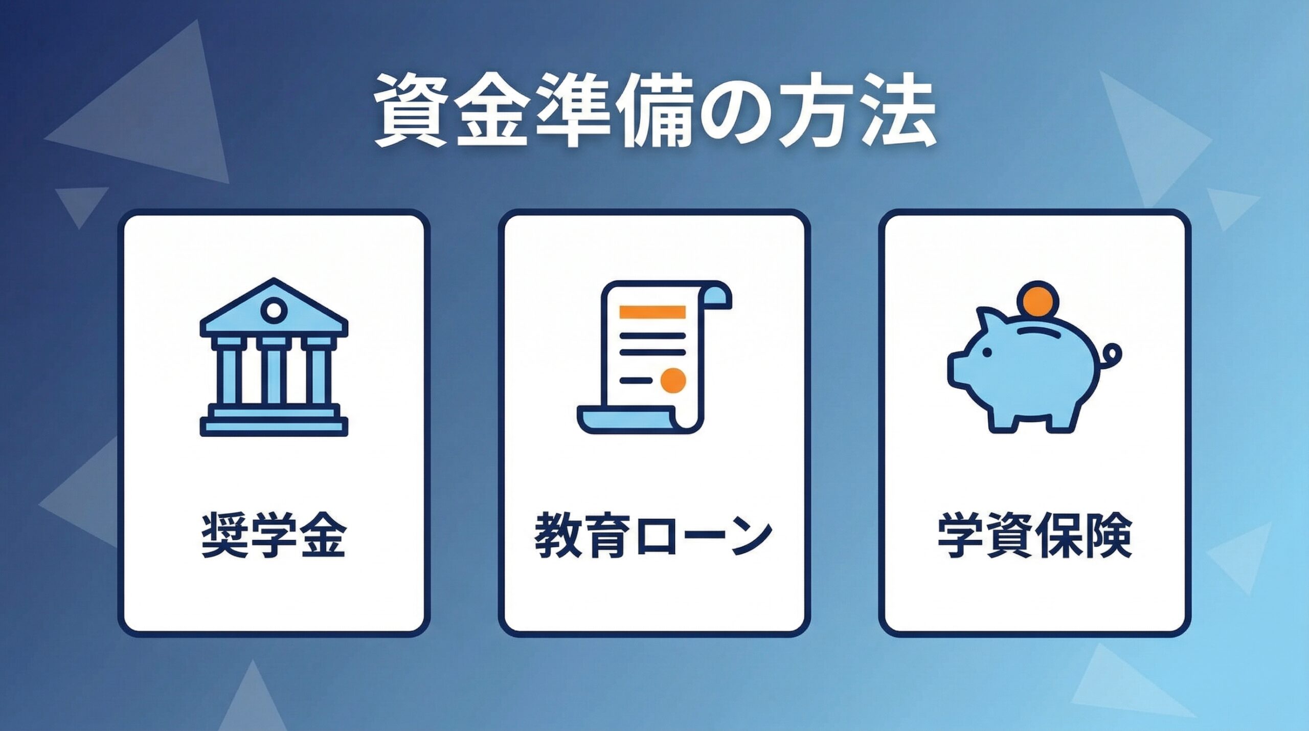 学費の資金準備方法3つの図解