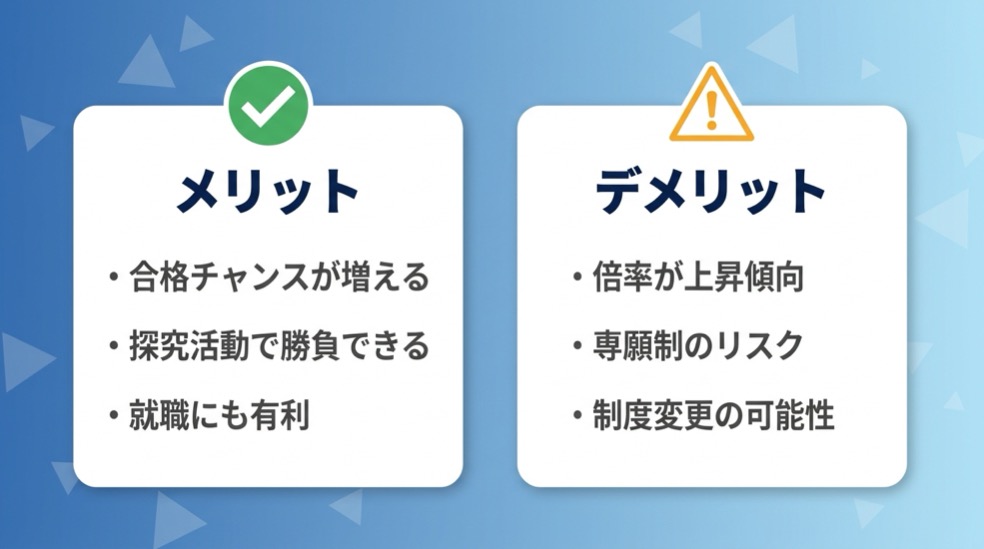 女子枠のメリットとデメリットのインフォグラフィック