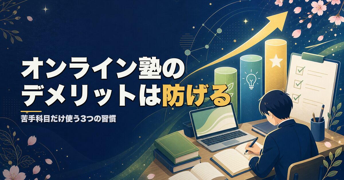 オンライン塾のデメリットは防げる｜苦手科目だけ使う3つの習慣
