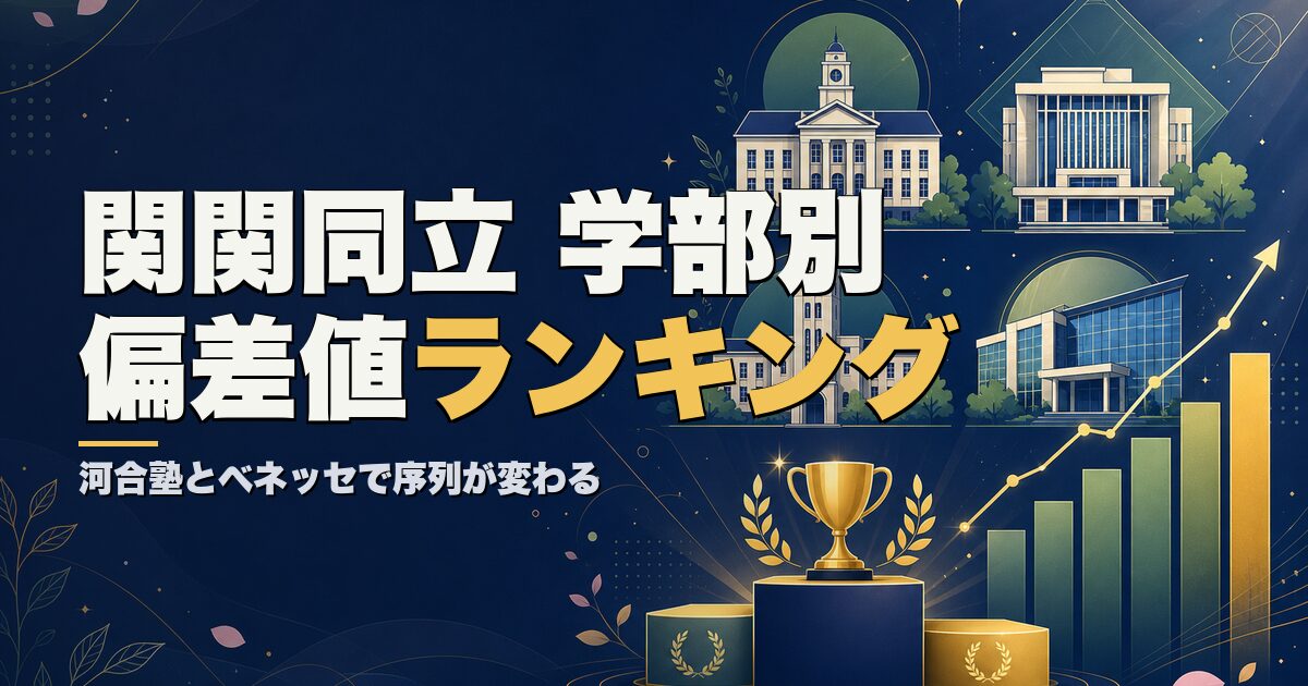 関関同立の学部別偏差値ランキング2026【河合塾・ベネッセ両基準】