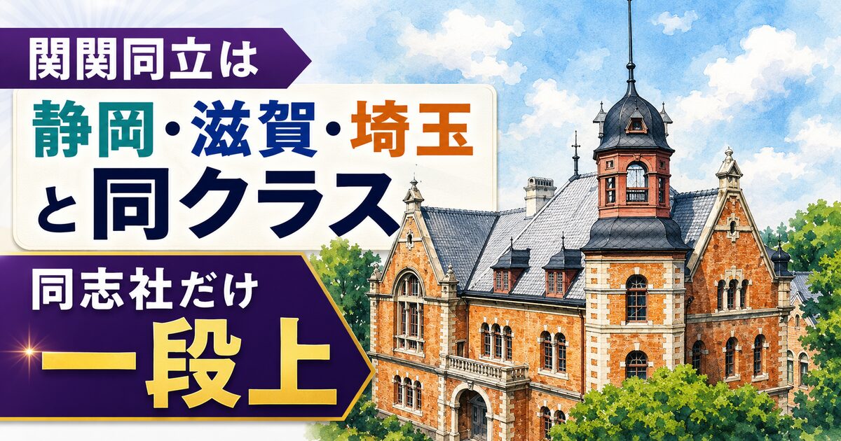 関関同立と同レベルの国立は静岡・滋賀・埼玉クラス 同志社だけ一段上