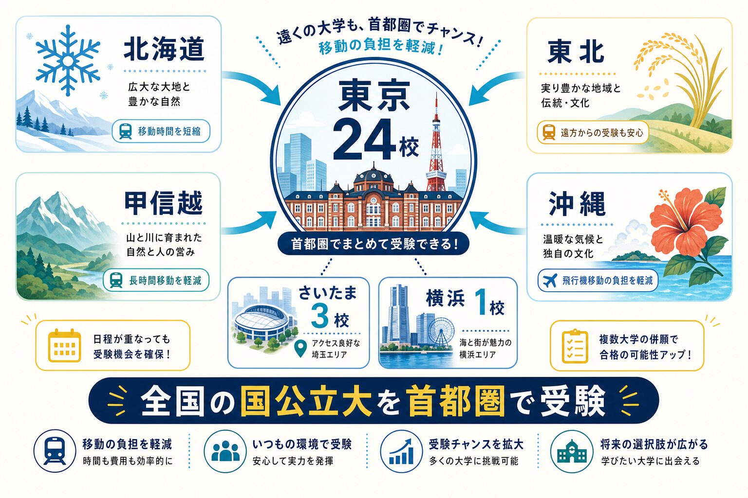 東京で受けられる国公立大は24校を視覚化したインフォグラフィック