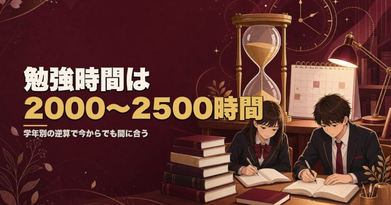 MARCH・関関同立の勉強時間は総計2000〜2500時間 学年別の逆算法