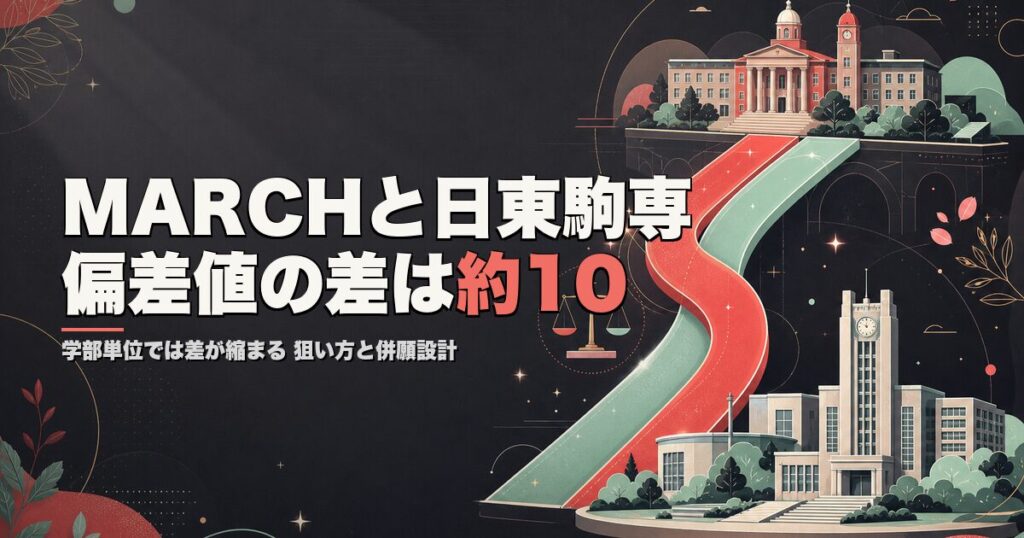 MARCHと日東駒専の偏差値を学部別に比較 差が縮まる学部と受験戦略
