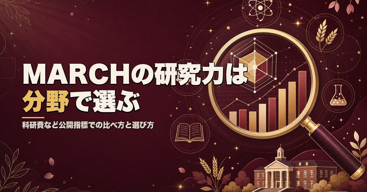 MARCHの研究力を指標で比較 理系は分野別の強みで大学を選ぼう