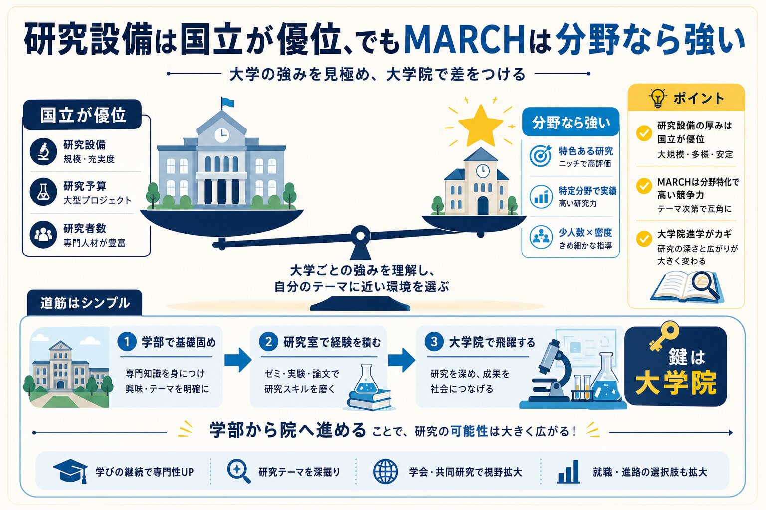 MARCHの研究力は国立に劣るのが事実を視覚化したインフォグラフィック