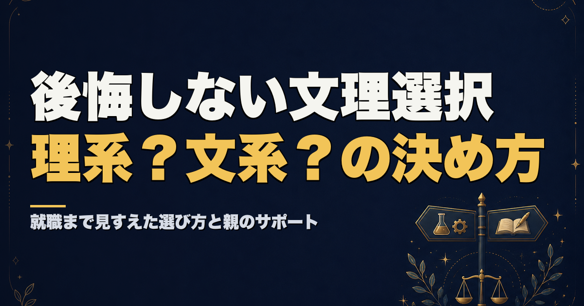 後悔しない文理選択 理系?文系?の決め方 就職まで見すえた選び方と親のサポート