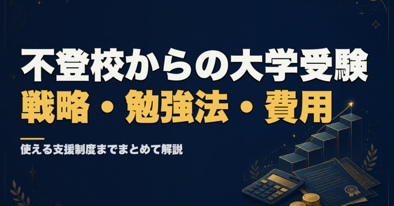 不登校からの大学受験 戦略・勉強法・費用 使える支援制度までまとめて解説