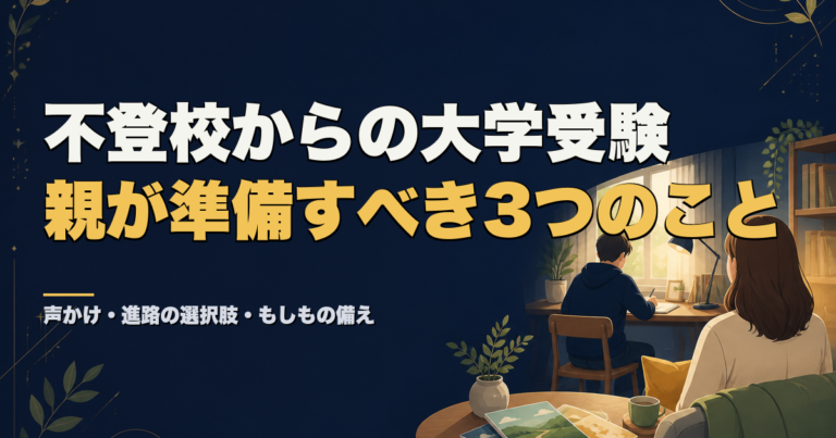 不登校からの大学受験 親が準備すべき3つのこと