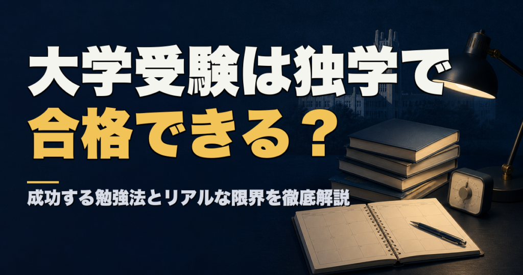 大学受験は独学で合格できる？成功する勉強法とリアルな限界を徹底解説