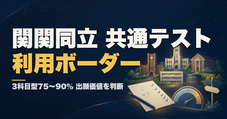 関関同立の共通テスト利用ボーダー 3科目型75〜90%