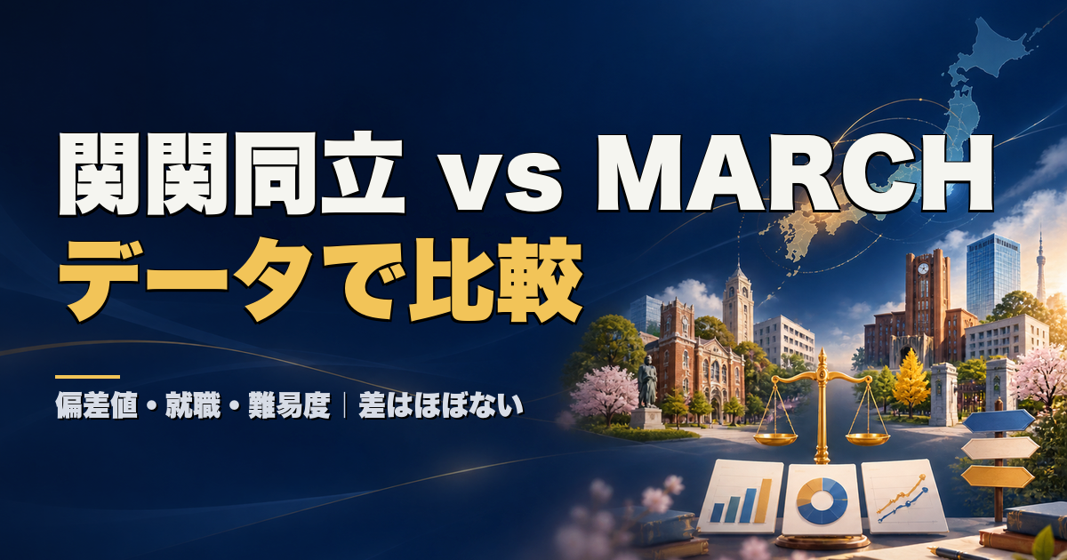 関関同立とMARCHを偏差値・就職・難易度のデータで比較