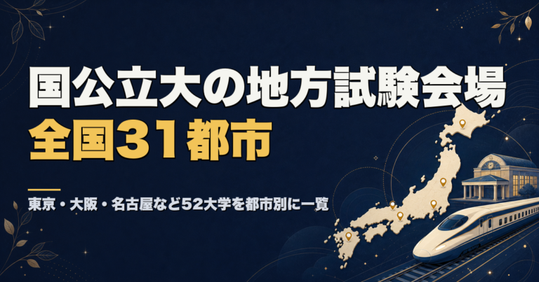 国公立大の地方試験会場 全国31都市・52大学を都市別に一覧