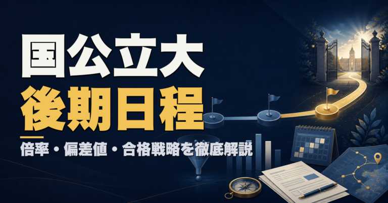 国公立大後期日程 倍率・偏差値・合格戦略を徹底解説