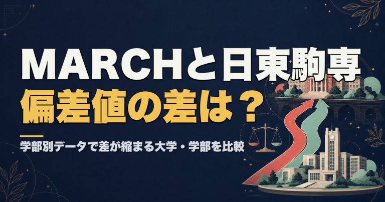 MARCHと日東駒専の偏差値を学部別に比較