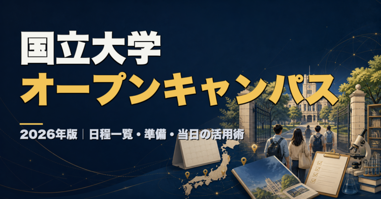 2026年版 国立大学オープンキャンパス 日程一覧・準備・当日の活用術