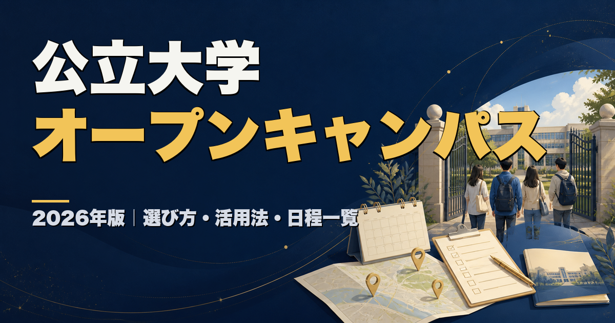 2026年版 公立大学オープンキャンパス 選び方・活用法・日程一覧