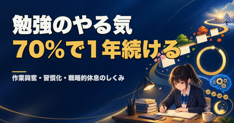 高校生の勉強のやる気を出す方法 70％で1年続ける