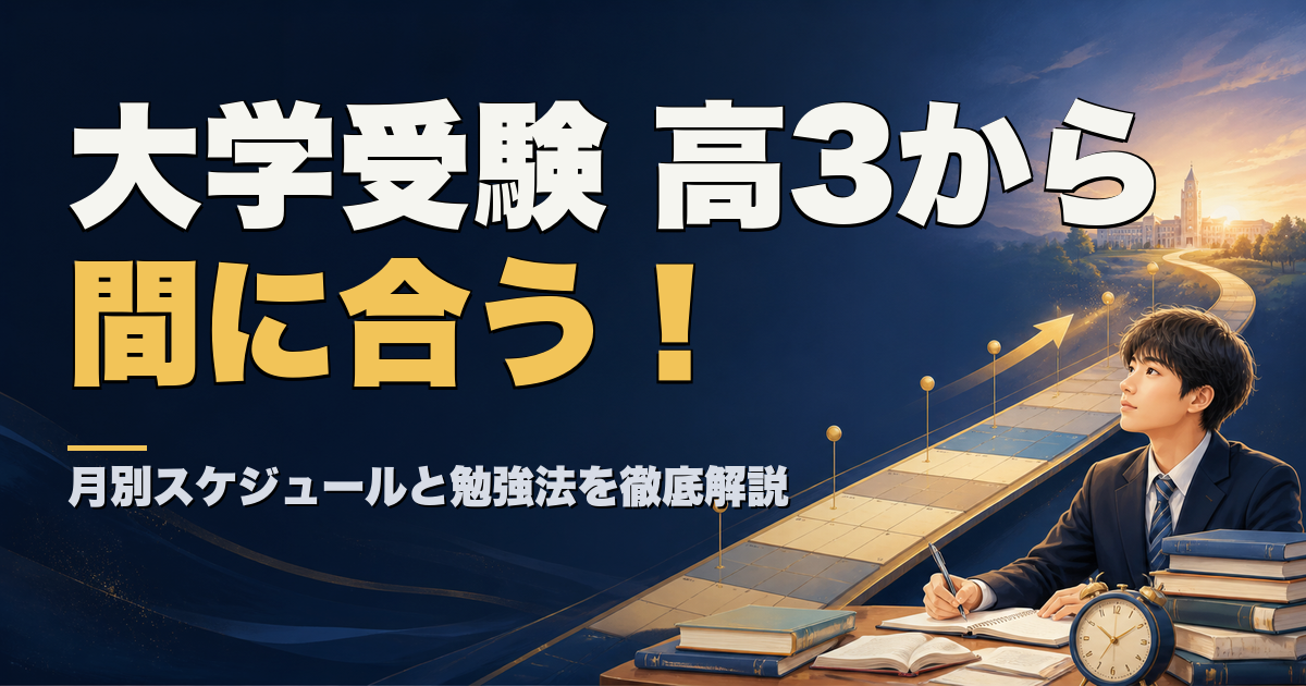 大学受験は高3からでも間に合う 月別スケジュールと勉強法